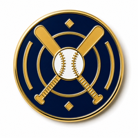 Épinglette de baseball américaine personnalisée, en émail dur, plaquée or, badge métallique pour les fans de sport, cadeau souvenir, OEM ODM, vente en gros