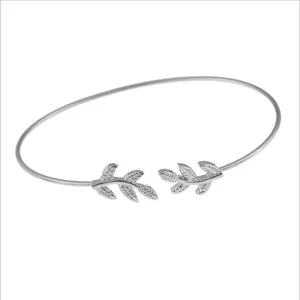 Bracelet de feuille de cuivre en métal sauvage, bijoux de mode, simple, en alliage plaqué, bracelet pour femmes