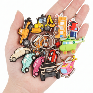 Wholesale Hot Sale Promotional Gift Soft PVC 2D Vintage Cartoon Customized logo <b>Keychain</b> for Carnival Prizes - Product Image 1