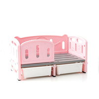 Hochwertiges Kunststoff-Hundebett Rutschfester Hundesofa-Liegeplatz Multifunktionaler Hundekäfig mit Treppe & Aufbewahrungsbox für Hunde