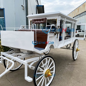 Luxury Style Funeral Carriage Car Brief Style White Funeral Hearse for Transporting Coffins - Product Image 6