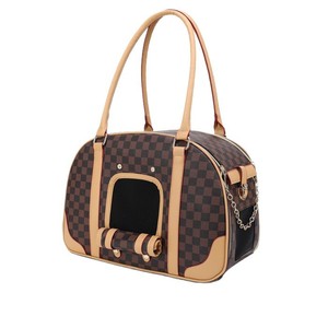 Bolsa de Viaje para Mascotas con Diseño a Cuadros, Transpirable, Bolso de Hombro para Gatos y Perros, Capacidad 3500 - Product Image 5