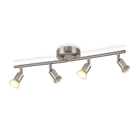 Spot de plafond GU10 rotatif en gros, éclairage sur rail 4 voies, couleur nickel moderne pour restaurant, salon, chambre à coucher