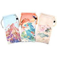 Offre Spéciale Pochette pour lunettes de soleil en microfibre de haute qualité Logo personnalisé Pochette pour lunettes souple et anti-poussière à double cordon de serrage