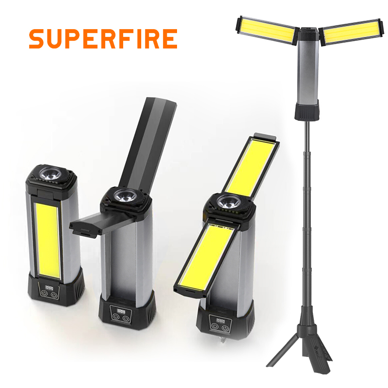 Portable Rechargeable LED Work Light with Stand Cordless Cob Dimmable Working Light for Landscape Application