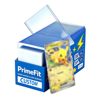 Prime Fit Ultra Clear PVC Waterproof TCG Custom Top Loader Trading Card Holder 3 in Bulk for Game Sports Kpop Cards