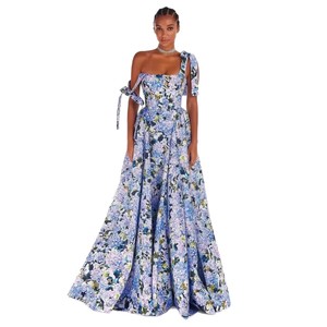 Vestido de Noche con Estampado Floral y Hombros Descubiertos, Cintura Imperio, Largo y Elegante para Mujer, con Cierre Frontal y Tela Transpirable - Product Image 5
