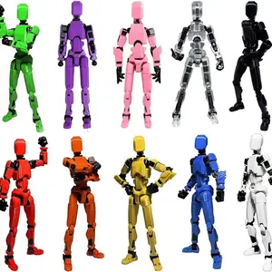 T13 Action Figure Rode Beweegbare Multi-Joint Lucky Dummy 13 Speelgoedactiefiguur 3d Geprinte Robot Met Volledige Articulatie