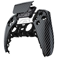 Coque pour manette PS5 - EXtremeRate, face en fibre de carbone graphite brillant, design high-tech hydro-déposé