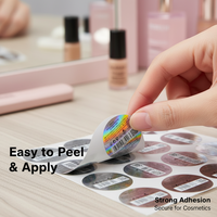 Pegatinas holográficas personalizadas impresas con láser, con códigos QR y capas resistentes a los arañazos para la protección contra la falsificación de cosméticos.
