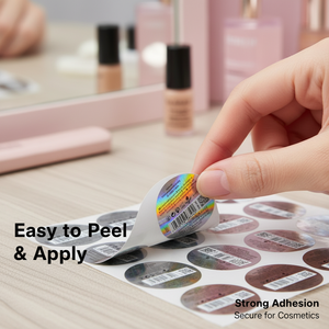 Pegatinas holográficas personalizadas impresas con láser, con códigos QR y capas resistentes a los arañazos para la protección contra la falsificación de cosméticos. - Product Image 3
