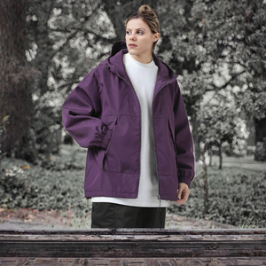 New Autumn Men Women Outdoor <b>Waterproof</b> Canvas Zipper Hooded <b>Jacket</b> Oversized Windproof <b>Thin</b> Unisex Solid Loose Casual - Product Image 3