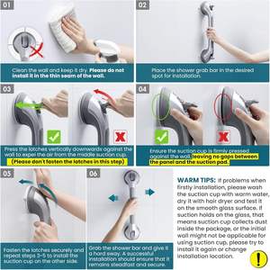 Poignée de sécurité <span class=keywords><strong>pour</strong></span> salle de bains <span class=keywords><strong>douche</strong></span> en plastique ABS <span class=keywords><strong>barre</strong></span> d'appui à succion poignée de soutien <span class=keywords><strong>pour</strong></span> handicapé soins de santé <span class=keywords><strong>barre</strong></span> d'appui à succion <span class=keywords><strong>pour</strong></span> aînés - Product Image 5