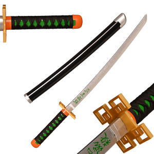 Caliente 77 cm Anime espada <span class=keywords><strong>Cosplay</strong></span> espada Muichirou Kyoujurou Zenitsu Tanjirou Giyuu Full Demon Slayer espada-Madera - Product Image 4