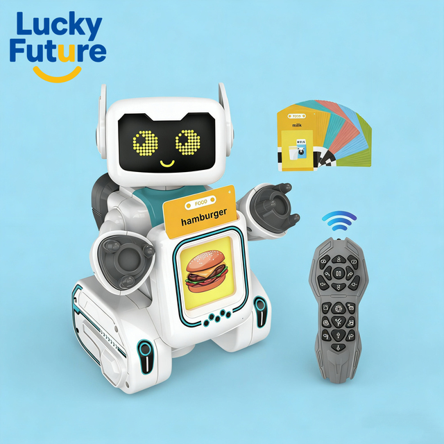 Smart Robot AI Humanoid Intelligent Programmable RC LED Toy for Kids Light Show Sound Effect Flash Cards Interactive Learning