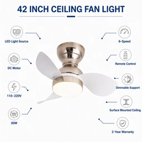 Lampu Kipas Angin Plafon LED Modern 25 Inch, Dapat Diredupkan, 3 Baling-Baling, Motor DC, Remote Control, Material Besi PS, untuk Ruang Tamu