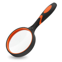 LARREX Portable 75mm Optical Handheld Non-Slip Simple Shatterproof 10X Magnifying Glasses Senior Kids Reading ABS+Glasses Light