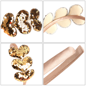 عصابة رأس جميلة بتصميم قلب وقوس من الترتر اللامع مقاس 4.5 بوصة للأطفال والفتيات باللون الأحمر اللامع لعيد الحب - Product Image 3