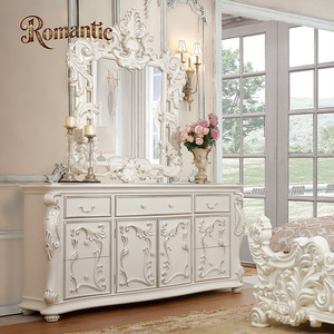 Высококачественная европейская королевская классическая роскошная мебель для спальни из массива дерева с кожаной обивкой в антикварном французском стиле, размер King Size - Product Image 5