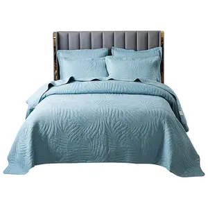 Jogo de cama queen tamanho 4pc, conjunto para cama de linho bordado de 100% algodão
