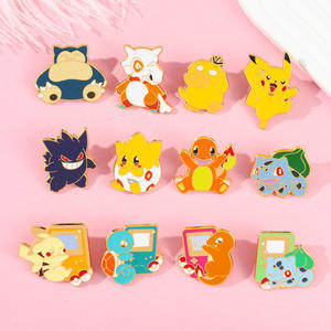 كزة على الكرتون دبابيس المينا المعدنية Psyduck جيني السلاحف بروش لطيف شارات بيكاتشو معدن الدنيم قميص طية صدر دبوس - Product Image 5