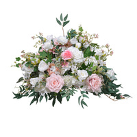 Bouquet de roses artificielles romantiques en soie blanche et rose, structure de boule de fleurs, pour centres de table de mariage, Saint-Valentin, décoration de table de banquet