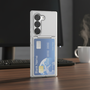 Étui portefeuille transparent haut de gamme pour Samsung Z Fold 7 avec porte-cartes et support, design de luxe, anti-rayures - Product Image 5
