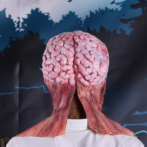 Nouveau <span class=keywords><strong>masque</strong></span> en latex fantôme <span class=keywords><strong>sans</strong></span> <span class=keywords><strong>visage</strong></span> d'horreur avec costume de fête d'halloween à grande langue longue coeur - Product Image 3