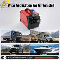 Chauffage diesel intégré OkyRie AX56H avec boîtier rouge, uniquement au diesel, 4 sorties d'air pour SUV, petit camion, camping-car