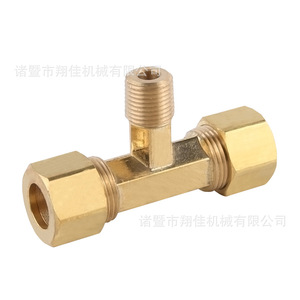Brass Male Branch Tee 1/2 In Compression Fitting Industrial Plumbing Hoses - Product Image 3