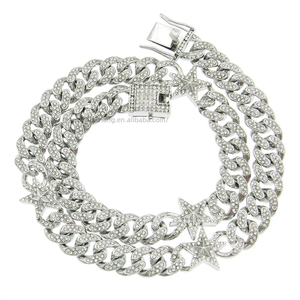 Men's Cool Three-Dimensional Star <b>Cuban</b> <b>Chain</b> Necklace Necklace Tanjing Fashion Lijing Necklace - Product Image 1