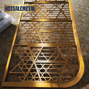 Mamparas Decorativas de Metal Art Deco, Biombo Retráctil de Acero Inoxidable con Corte Láser y Grabado, Separador de Ambientes para Sala de Estar, en Oferta - Product Image 5