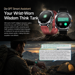 Montre GPS d'aventure WS400 avec assistant vocal IA GPT, étanche 3ATM, boussole, altimètre et bracelet réglable pour la randonnée - Product Image 4