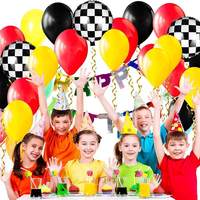 127 pièces rouge noir jaune Latex ballons Checker feuille ballon arc Kit course thème arc ballons décorations de fête ensemble