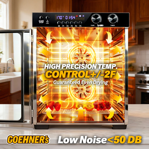 جهاز تجفيف الطعام المنزلي بـ 12 صينية، تحكم في درجة الحرارة من 86 إلى 194 فهرنهايت، 5 ذاكرات مخصصة، مؤقت 48 ساعة، مجفف لحوم من الفولاذ المقاوم للصدأ - Product Image 3