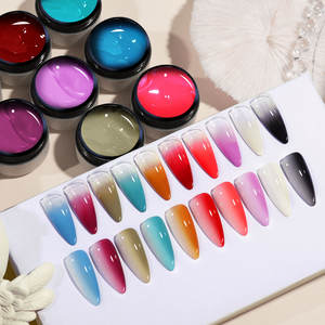 Meilleure vente Couleur nue Peinture Nail Glue Gradient <span class=keywords><strong>Semi</strong></span> <span class=keywords><strong>Permanent</strong></span> Varnis Gel Ice Transparent Jelly Gel Vernis à ongles - Product Image 2