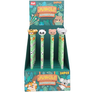 어린이용 와일드 디자인 혼합 만화 연필 고무 헤드 포함 창의적인 HB 학생용 연필 선물 문구류 - Product Image 1