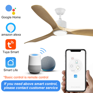 โคมไฟเพดาน52นิ้วแบบ LED ใบพัดไม้, พัดลมติดเพดานควบคุมระยะไกลพัดลมติดเพดานระดับ<span class=keywords><strong>ชาติ</strong></span>พัดลมระบายความร้อน LED - Product Image 3