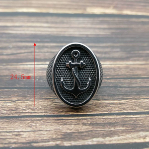 <span class=keywords><strong>Gioielli</strong></span> <span class=keywords><strong>Vichinghi</strong></span>, Anelli da Uomo in Acciaio Inossidabile con Incisione a Forma di Ancora, Regali Stile Pirata - Product Image 2