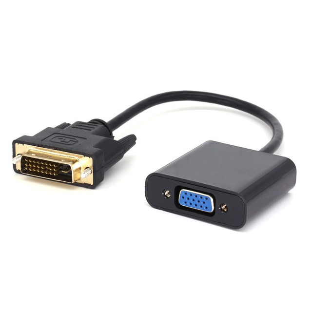 Full HD 1080P DVI to VGA Adapter DVI-D 24+1 25 Pin Male to 15 Pin Female Cable Converter for Computer HDTV Monitor Display