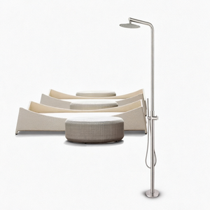 Grifo Mezclador de Ducha y Bañera Monomando de Pared Cromado Cepillado con Rociador Suave para Bañera Independiente y Baño - Product Image 1