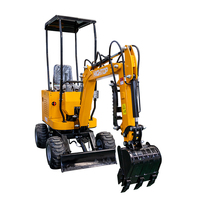 Alat Berat Murah Mini Excavator HT10 Backhoe Wheel Excavator 1 Ton Micro Digger Beroda
