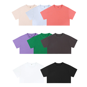 Camiseta recortada de verano 2025 para mujer, manga corta de algodón 100% - Product Image 2