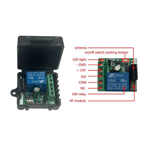 リモコン RF433Mhz ワイヤレスライトスイッチ DC <span class=keywords><strong>12V</strong></span>/24V 1CH 10A リレー学習コードドア電磁ロック DIY モジュール - Product Image 4
