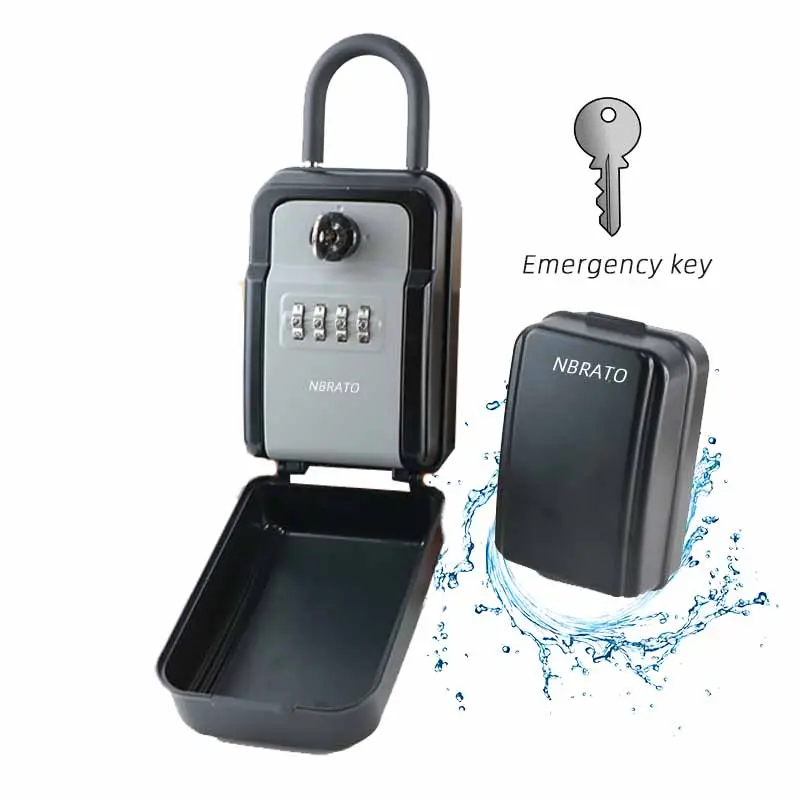 Tường Ngoài Trời Số Lượng Kim Loại Không Thấm Nước Lockbox An Toàn Key Hộp Khóa Với Chìa Khóa Khẩn Cấp Cho Chìa Khóa Nhà