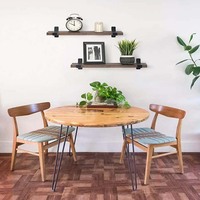 Étagères murales flottantes industrielles en bois rustique, lot de 2, supports de rangement pour chambre, salon, cuisine, salle à manger