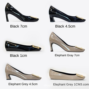 Chaussures plates à talon aiguille en cuir véritable 2025, boucle carrée, à enfiler, pour femmes, chaussures de travail OL, chaussures de ville, doublure en peau de mouton - Product Image 5