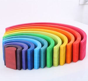Venta caliente de madera del arco iris de construcción de <span class=keywords><strong>la</strong></span> educación Montessori Juguetes - Product Image 3