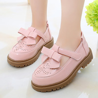 Chaussures en cuir pour filles, style coréen et britannique, design princesse, nouvelle collection 2025, semelle extérieure en caoutchouc, noires, monocouche