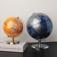 Globe terrestre rotatif de luxe avec base en métal, décoration de bureau vintage, cadeau pour la maison ou le bureau
